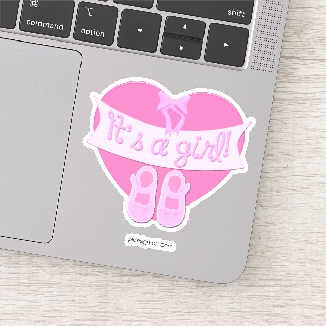 It's a girl Pink Heart Bow Shoes Baby Girl Shower (Detail)