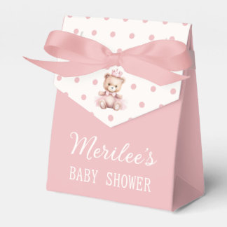 It's A Girl Pink Princess Bear Baby Shower Favour Box