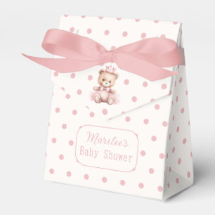 It's A Girl Pink Princess Bear Baby Shower Favour Box