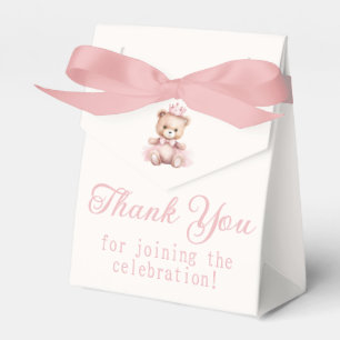 It's A Girl Pink Princess Bear Baby Shower Favour Box