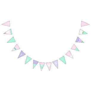 "It's a Girl" Pink, Purple and Green Flag Garland