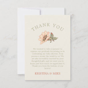 It's a Girl Pink Roses Baby Shower Thank You Card
