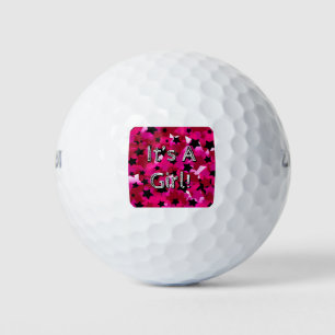 It's A Girl! Pink Stars Golf Balls