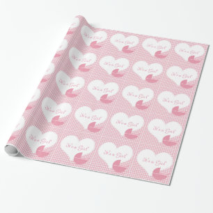 It's a Girl Pink Stroller Wrapping Paper