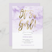 Its a girl, pink, Watercolor, Baby Girl Shower