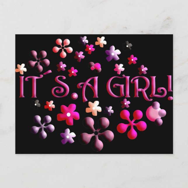 Its a Girl Postcard (Front)