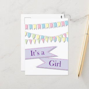 It's A Girl Postcard