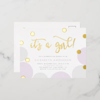It's a Girl! | Purple & Gold Confetti Baby Shower