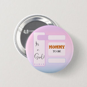It's A Girl! Purple Gradient Cute Mummy-to-be 6 Cm Round Badge
