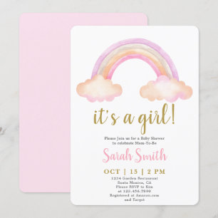 It's a Girl Rainbow Baby Shower girl Invitation