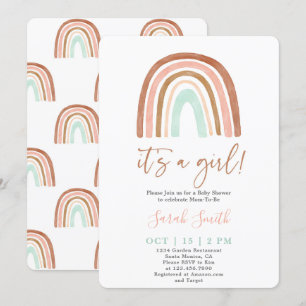 It's a Girl Rainbow Baby Shower girl Invitation