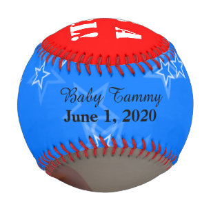 It's a Girl Red White Blue Photo Baseball