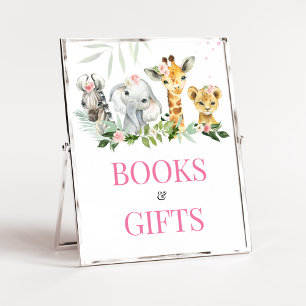 It's A Girl Safari Animals Books and Gifts Poster