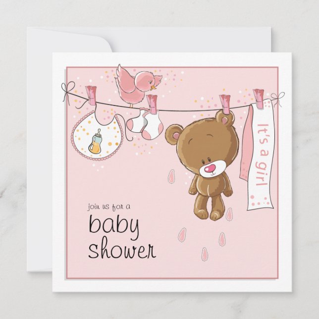 It's A Girl Shower Invitation (Front)