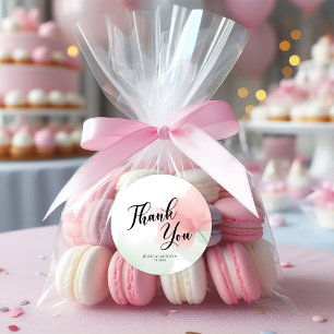 It's a Girl Soft Blush Pink Flowers Thank You Classic Round Sticker