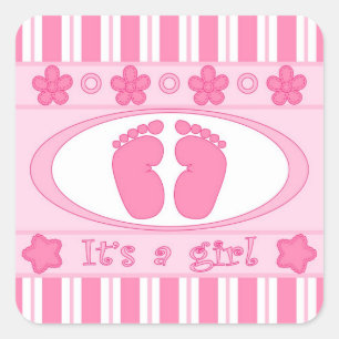 It's a girl square sticker