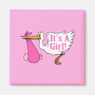 It's A Girl (Stork And Bundle) Magnet