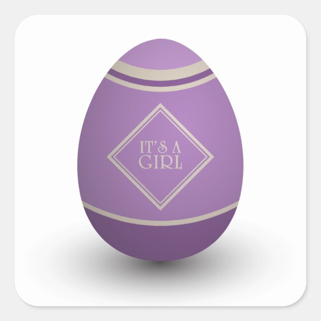 it's a girl stork egg square sticker (Front)