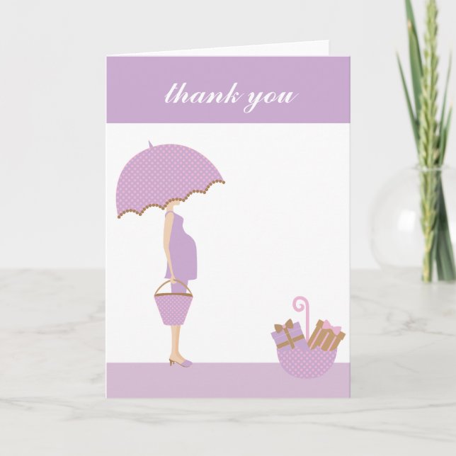 {it's a girl!} thank you note [lavender] (Front)