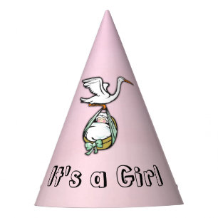It's a Girl the Stork is Bringing  Baby Party Hat