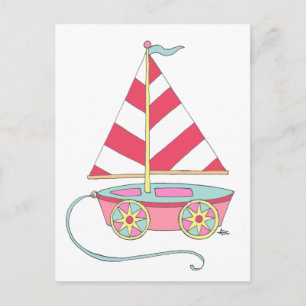 It's a Girl Toy Sailboat Postcard