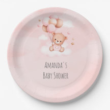 It's A Girl, We Can Bearly Wait! Bay Shower Plate