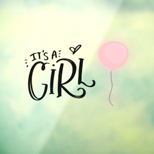 It's A Girl with Pink Balloon