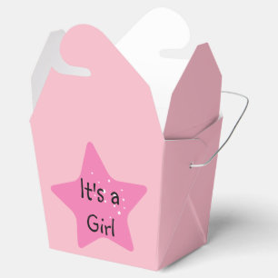 It's A Girl With Pink Star Favour Box