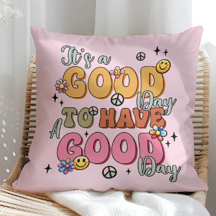 "It's a Good Day" Retro Colourful Positivity  Cushion