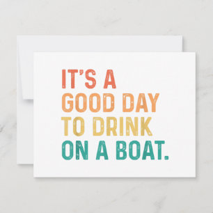 It's A Good Day To Drink On A Boat Vintage Colour Holiday Card