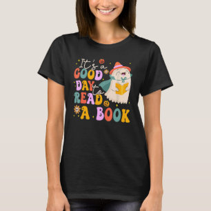It's A Good Day To Read A Book Groovy Retro Floral T-Shirt
