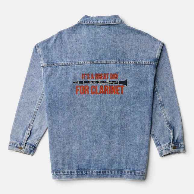 It's A Great Day for Clarinet Denim Jacket (Back)