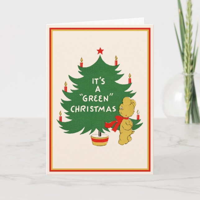 It's A Green Christmas ! Holiday Card (Front)