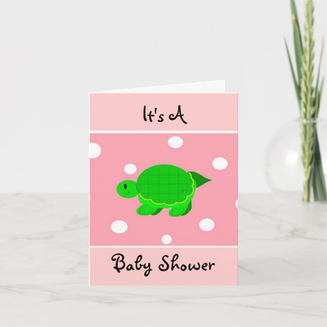 It's A Green Turtle Baby Shower Invitation (Front)
