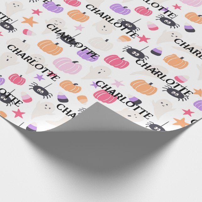 It's A Halloween Birthday Party Add Toddler's Name Wrapping Paper (Corner)