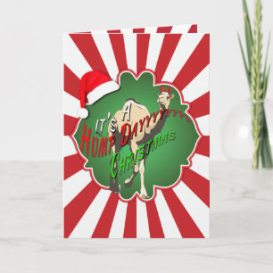 It's A Hump Day Christmas Camel Red Starburst Holiday Card