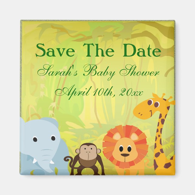 It's A Jungle Baby Shower Magnet (Front)