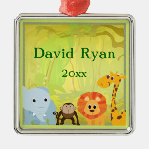 It's A Jungle Baby Shower Metal Ornament