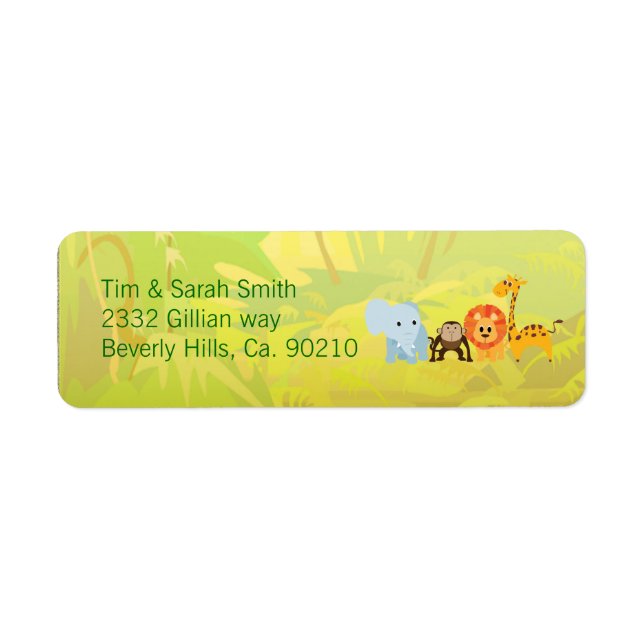 It's A Jungle Baby Shower Return Address Label (Front)