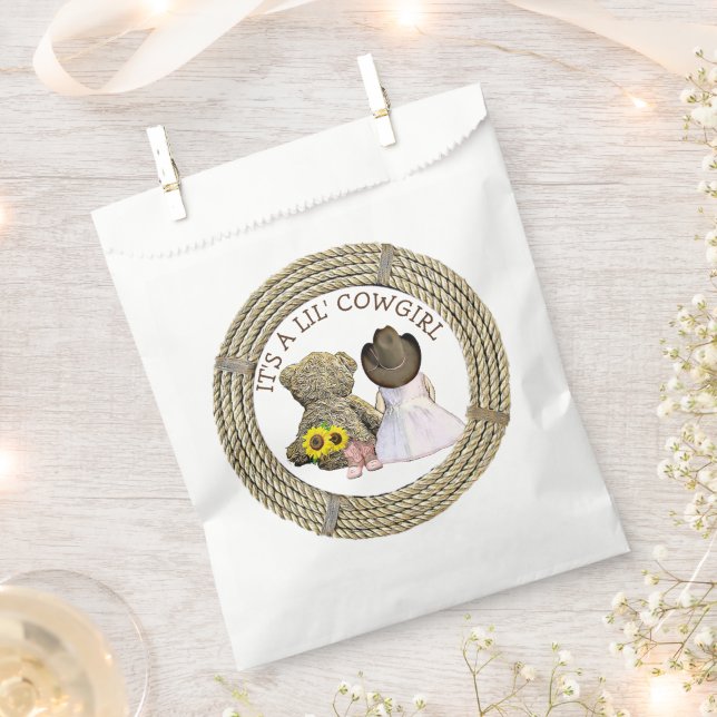It's a Lil' Cowgirl Baby Shower    Favour Bag (Clipped)