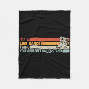 It's A Line Dance Thing Men Retro Line Dancer Line Fleece Blanket