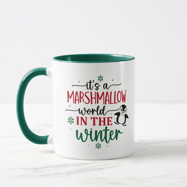 It's a marshmallow world in the winter mug (Left)
