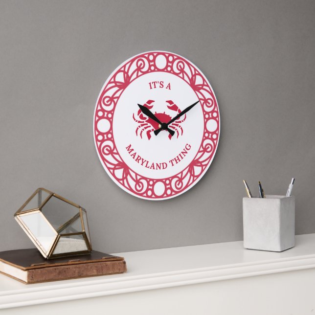 IT'S A MARYLAND THING (CRABS) Wall Clock (Office)