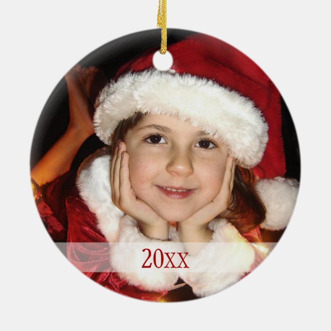 It's a Merry Christmas custom photo / year Ceramic Ornament (Back)