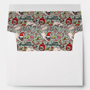 It's A Merry Pug Christmas Pattern Envelope