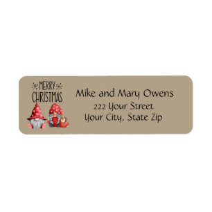 It's a Mr and Mrs Gnome Christmas Return Address Label