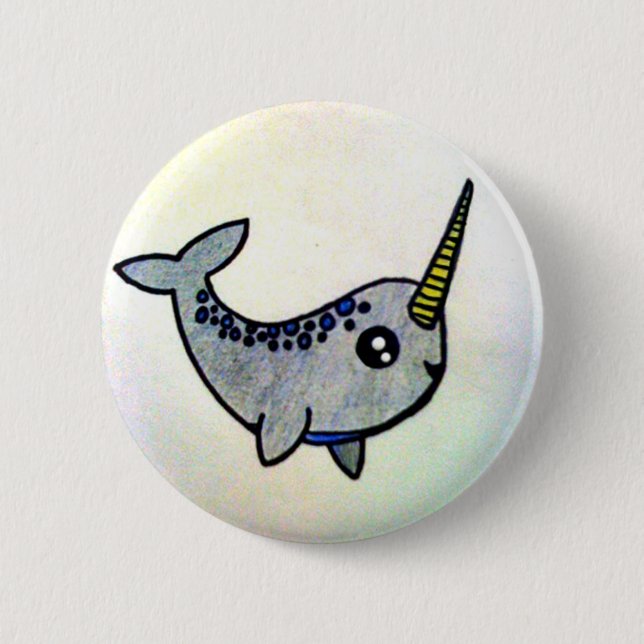 It's a Narwhal! 6 Cm Round Badge (Front)