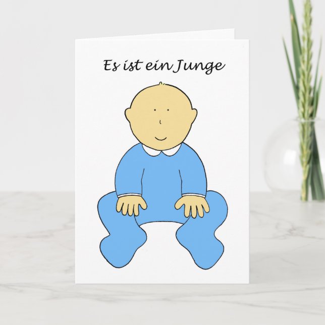 It's a New Baby Boy in German Card (Front)