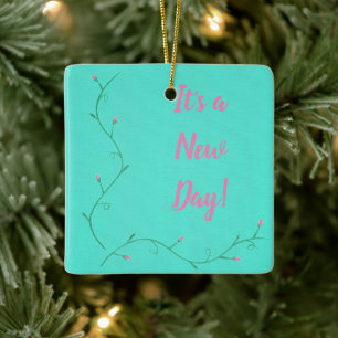 It's a New Day Pink Flower Buds Ornaments