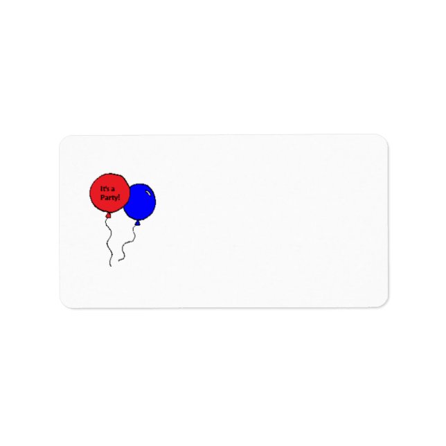 "It's a party!" address labels (Front)